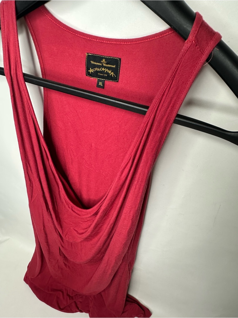 Vivienne Westwood Anglomania Red Cowl Neck Draped Tank Top XL Archival